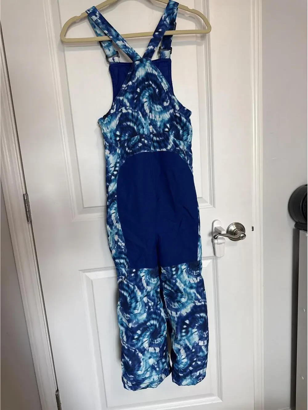 Lands' End Blue Tie-Dye Ski & Snow Bib Overalls Medium